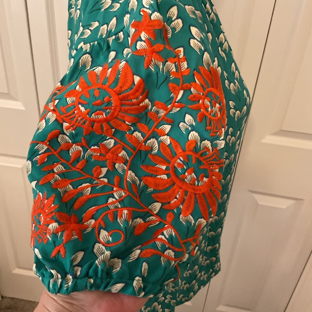SHEIN Green Floral Blouse - Picture 9 of 15